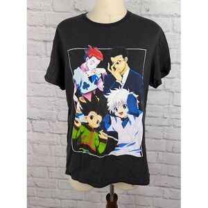 Hunter X Hunter Anime Mens T Shirt Size L Black Short Sleeve Freecss Hisoka